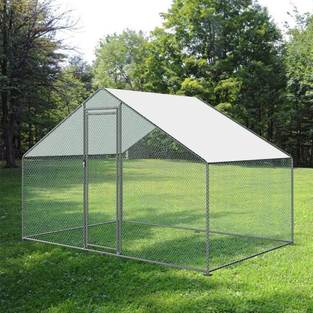 Walk-in 2X3X2M Steel Metal Chicken Coop Run Enclosure Poultry Cage