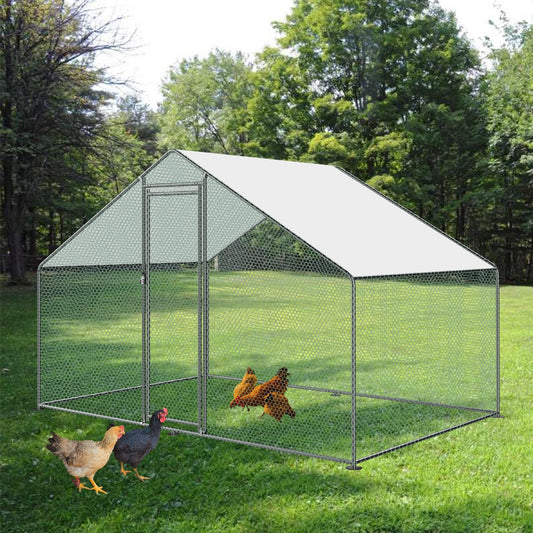 Walk-in 2X3X2M Steel Metal Chicken Coop Run Enclosure Poultry Cage