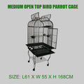 Medium Open Top Bird Parrot Cage With Stands Wheels 168cm High