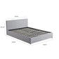 Fabric Gas Lift Storage Bed Frame Queen Grey CB120