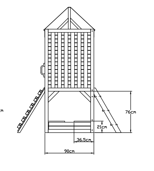 Outdoor Wooden Tower Kids Play Cubby House Cubbyhouse Sandpit Slide Climbing Rock 2049