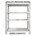 2m x 1.8m x 0.6m Warehouse Shelf Shelving Racking Steel Pallet Garage Shelves Metal Storage Rack