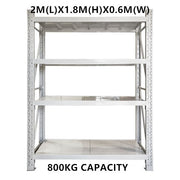2m x 1.8m x 0.6m Warehouse Shelf Shelving Racking Steel Pallet Garage Shelves Metal Storage Rack