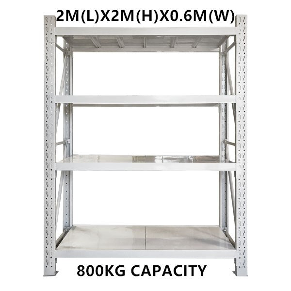 2m x 2m x 0.6m Warehouse Shelf Shelving Racking Steel Pallet Garage Shelves Metal Storage Rack