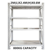 2m x 2.4m x 0.6m Warehouse Shelf Shelving Racking Steel Pallet Garage Shelves Metal Storage Rack