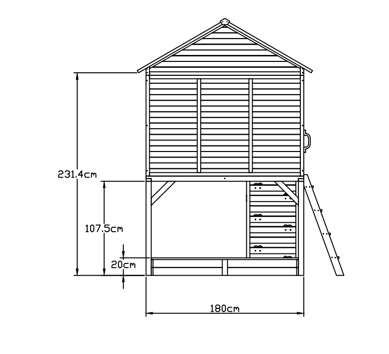 Outdoor Wooden Tower Kids Play Cubby House Cubbyhouse Sandpit Slide Climbing Rock 2124