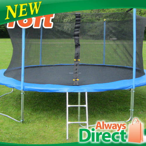16 Feet Outdoor Trampoline Enclosure Set with Safety Net and Ladder