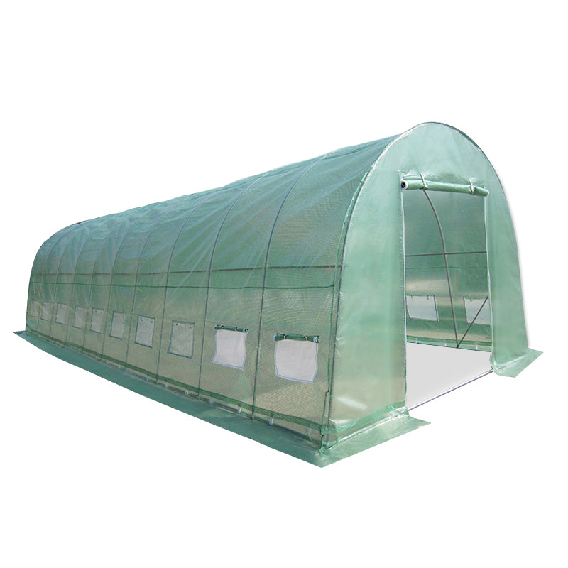 10m x 4m Heavy Duty 0.8x25mm Galvanised Frame Walk-in PE Polytunnel Greenhouse