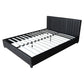 Deluxe Queen Bed Frame PU Leather Black LB12