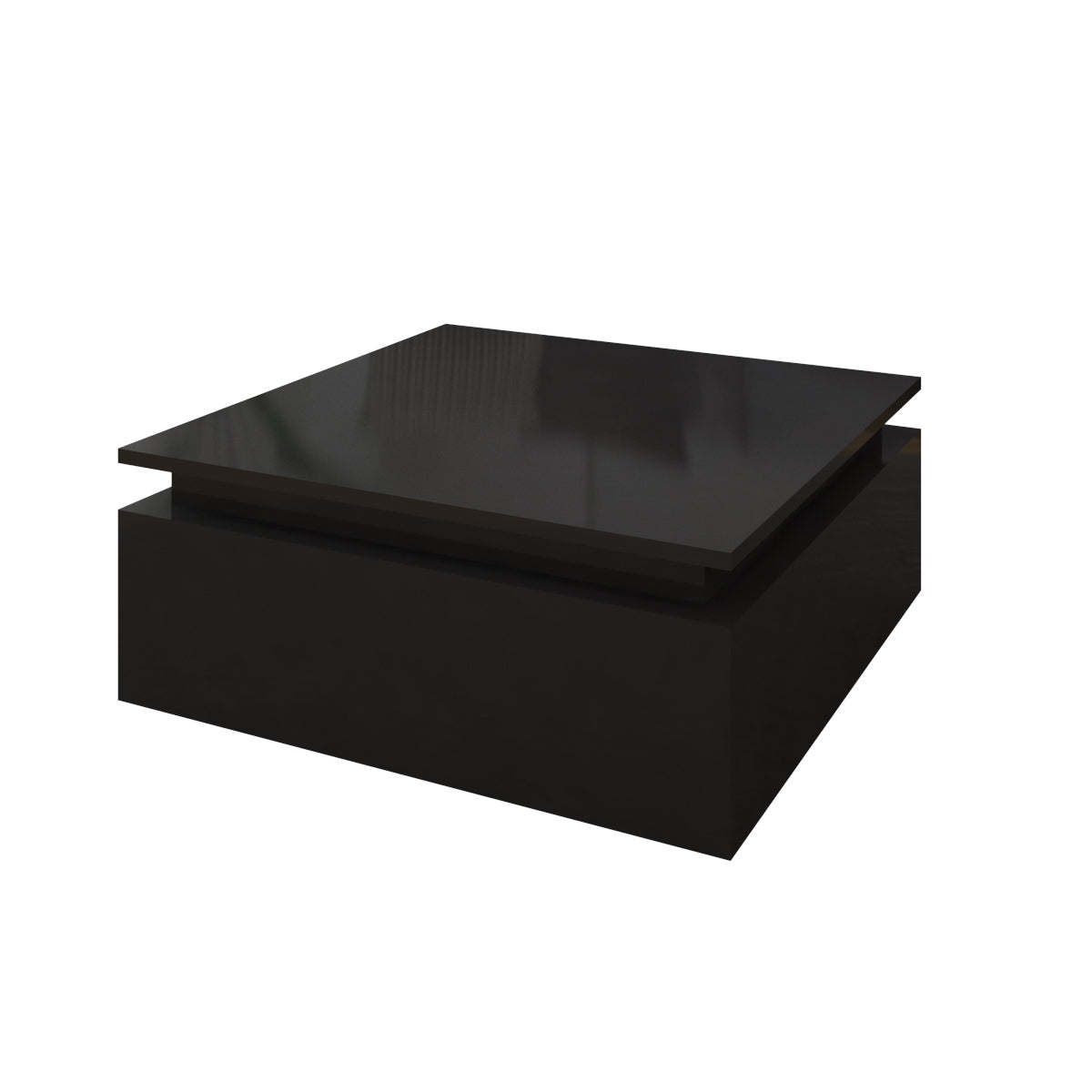 Modern LED Light Coffee Tea Table with Storage High Gloss Living Room Black MLC12-1