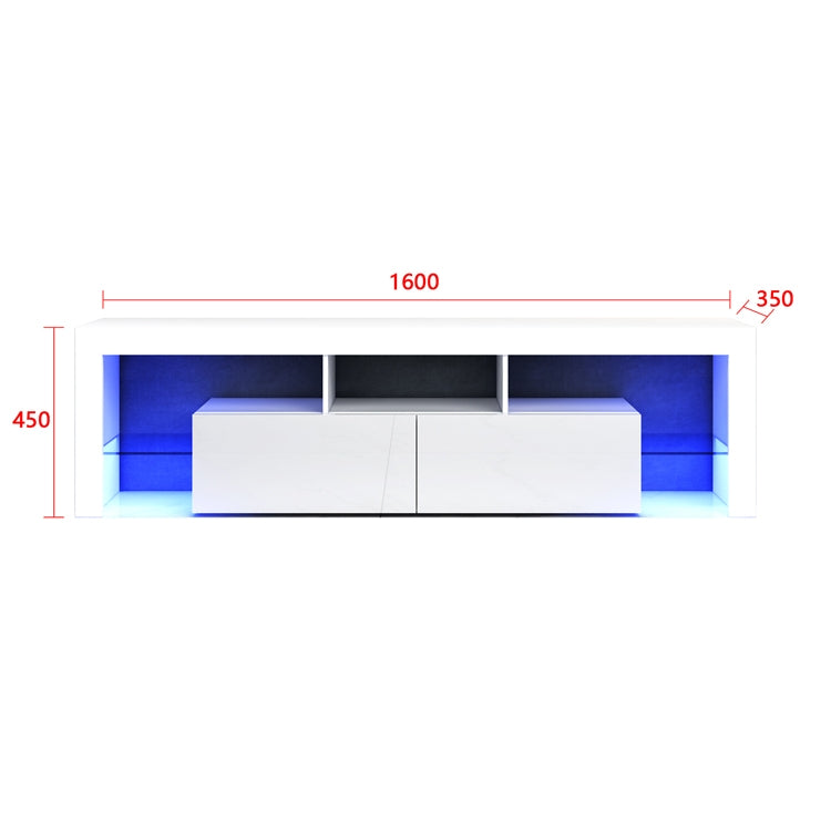Modern LED TV Cabinet Entertainment Unit Stand High Gloss Furniture 1600mm White