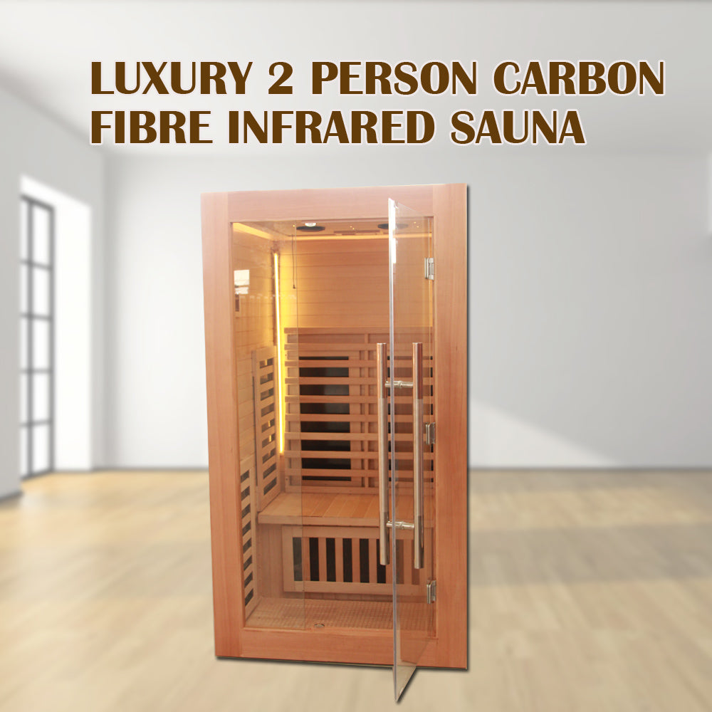 New Model 2 Person Luxury Indoor Carbon Fibre Infrared Sauna 10 Heating Panels