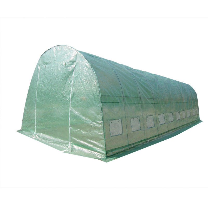 10m x 4m Heavy Duty 0.8x25mm Galvanised Frame Walk-in PE Polytunnel Greenhouse