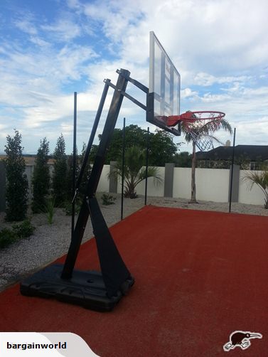 54 Inch Tempered Glass Portable Basketball Ring System Slam Dunk Height Adjustable 2.3-3.05m