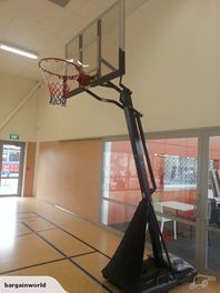 54 Inch Tempered Glass Portable Basketball Ring System Slam Dunk Height Adjustable 2.3-3.05m