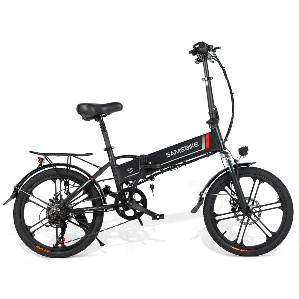 New Upgraded 20 Inch SAMEBIKE Folding Electric Bike Bicycle Scooter E-scooter E-bike 350W Motor 10.4Ah 48V Battery Max 35 KPH Black