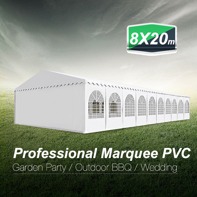 Premier Grade Galvanised Frame PVC Fabric 8x20M Marquee Heavy Duty Party Tent