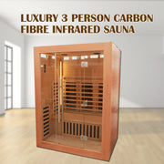 New Model 3 Person Luxury Indoor Carbon Fibre Infrared Sauna 12 Heating Panels