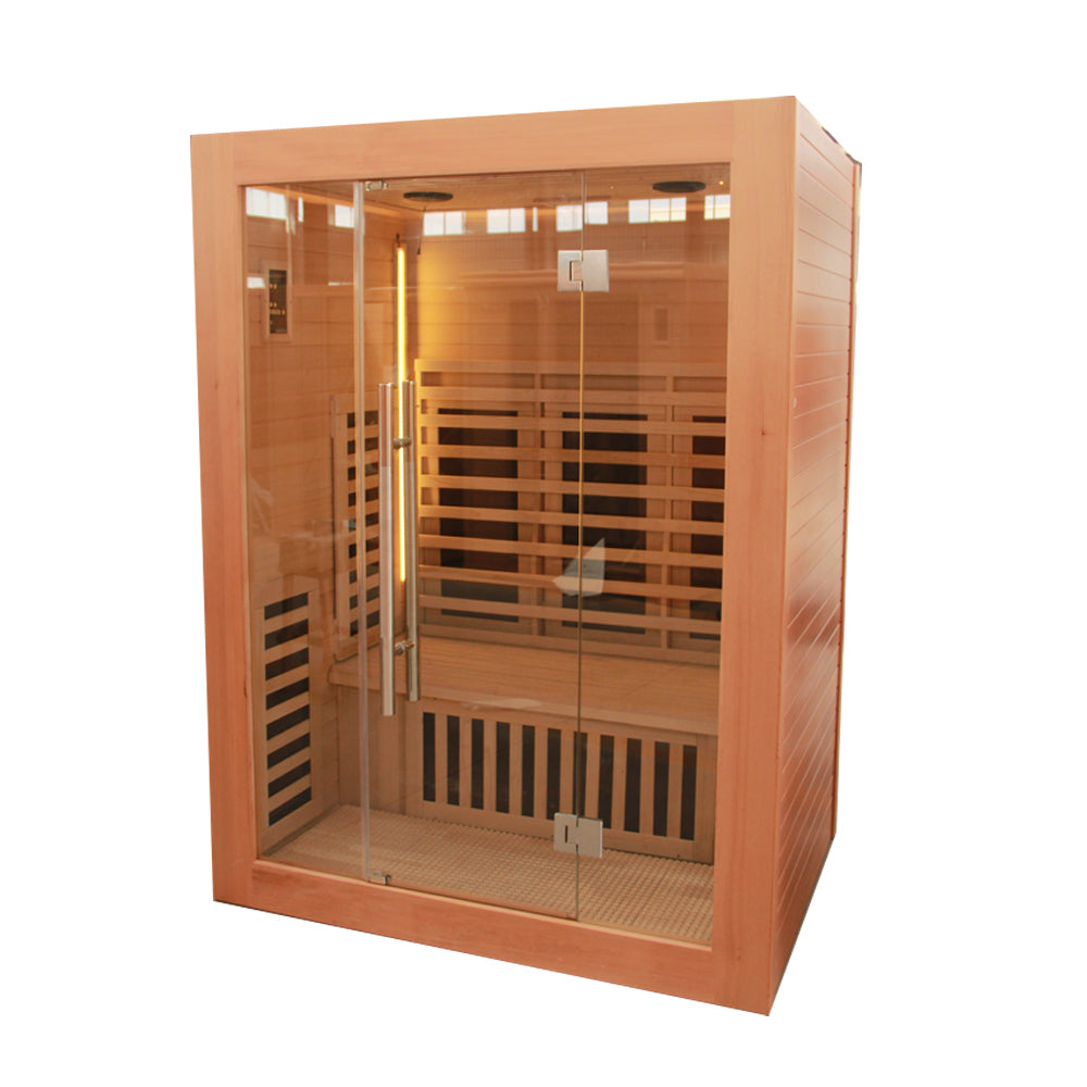 New Model 3 Person Luxury Indoor Carbon Fibre Infrared Sauna 12 Heating Panels