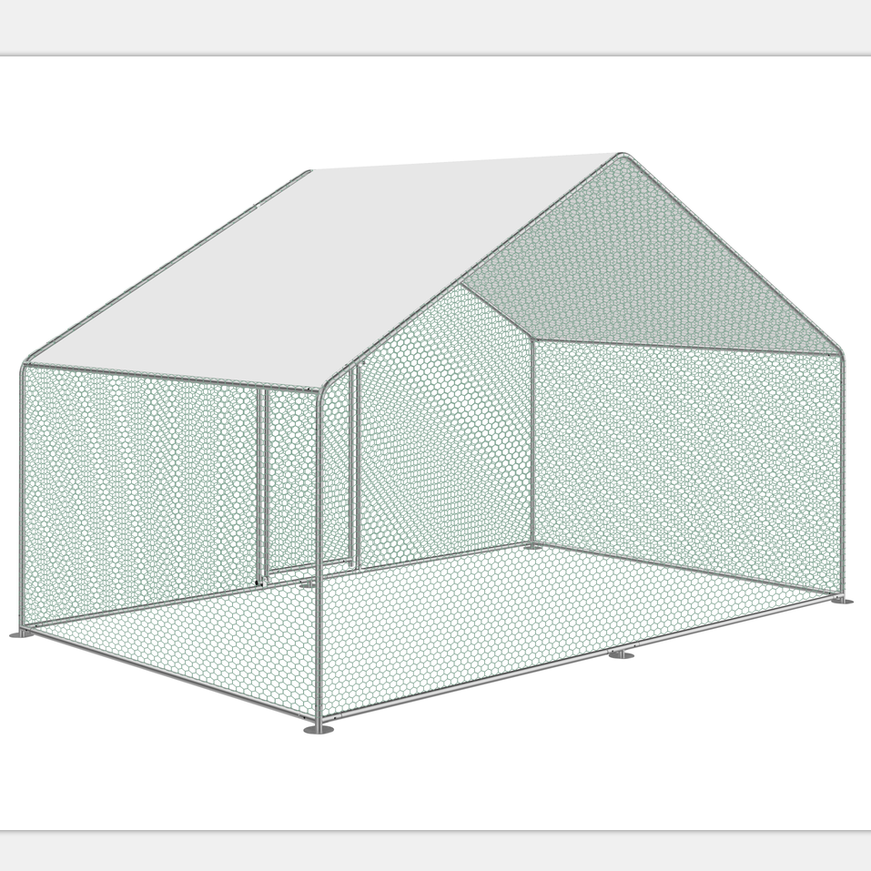 Walk-in 2X3X2M Steel Metal Chicken Coop Run Enclosure Poultry Cage