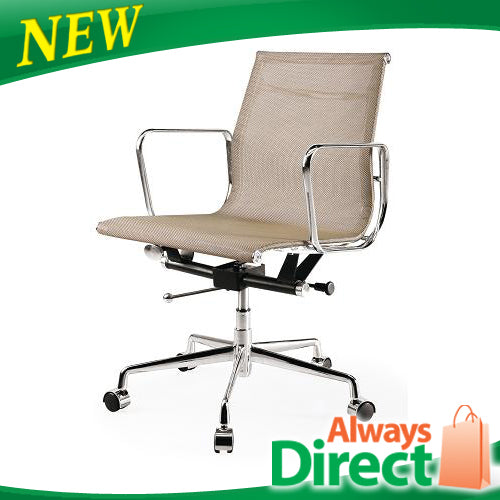 Eames Low Back Office Chair Brown Mesh