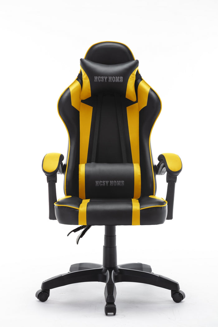 High Back Ergonomic Gaming Office Executive Racing Chair Seat - Yellow