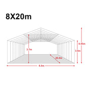 Premier Grade Galvanised Frame PVC Fabric 8x20M Marquee Heavy Duty Party Tent