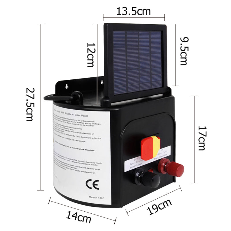 5km Solar Electric Fence Energiser Energizer Power Charger 0.15J Farm Pet Animal