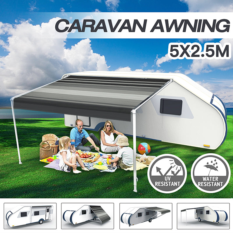 5M Caravan Roll out Awning Annex Aluminium Construction Complete Pack