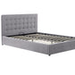 Scandinavian Fabric Square Tufted Gas Lift Storage Bed Frame Queen Grey