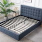Scandinavian Fabric Square Tufted Gas Lift Storage Bed Frame Queen Charcoal