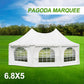 Pagoda Marquee Elegance PVC 6.8x5m Cream