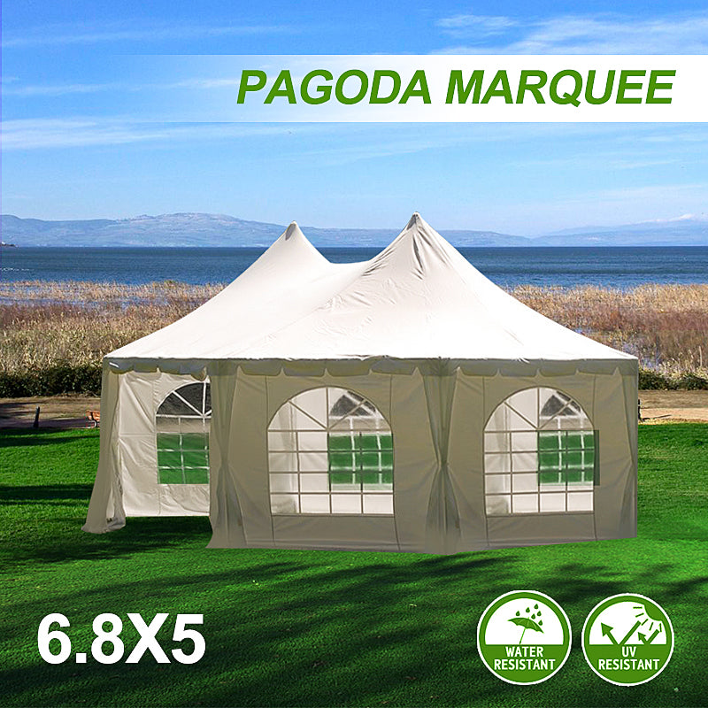 Pagoda Marquee Elegance PVC 6.8x5m Cream