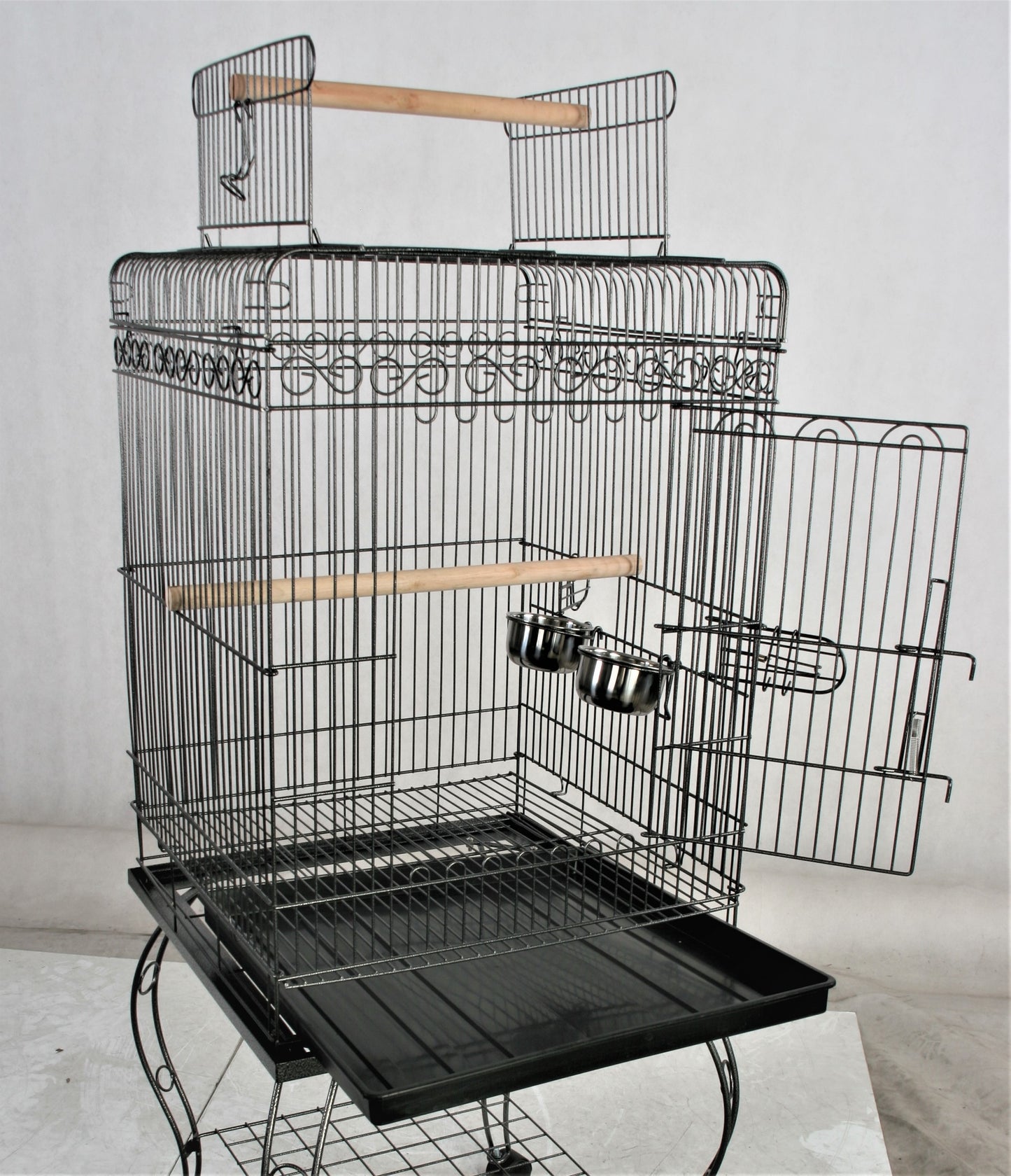 Flat Top Bird Cage Aviary Travel Stand for Budgie Parrot Pet