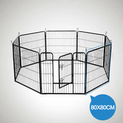 8 Panel 80x60cm Pet Playpen Portable Strong Fence Enclosure for Dog Puppy Rabbit