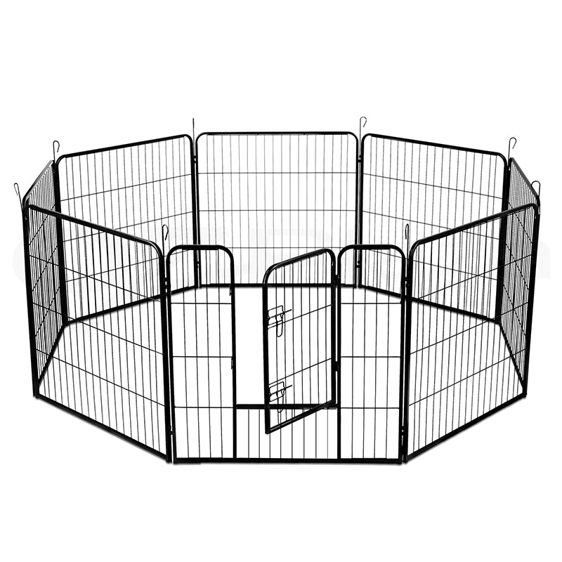 8 Panel 80x60cm Pet Playpen Portable Strong Fence Enclosure for Dog Puppy Rabbit