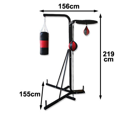 Multi Station Boxing Stand with Punching Bag Speed Ball Floor To Ceiling Ball