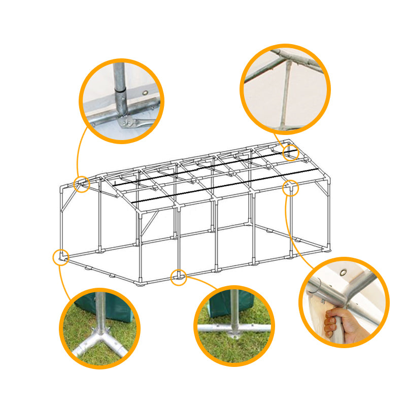 6x12m Premier Grade Galvanized Frame Marquee PVC Fabric Party Tent with Window Flap