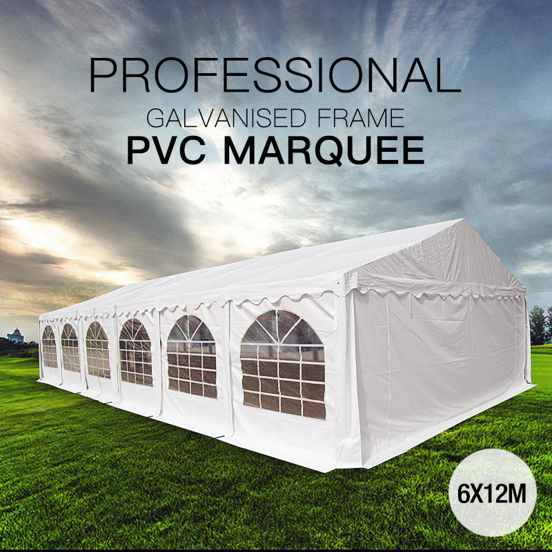 6x12m Premier Grade Galvanized Frame Marquee PVC Fabric Party Tent with Window Flap