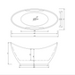 Bathroom Acrylic Free Standing Bath Tub 1720x760x780mm Freestanding (Tender & Curve) 7115
