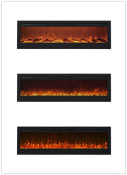 Victoria 84" Black Built-in Recessed / Wall mounted Heater Electric Fireplace