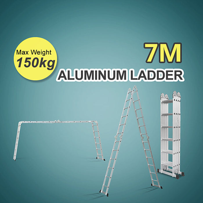 7m Multi Purpose Folding Adjustable Aluminium Ladder with platform