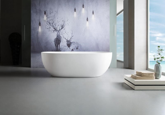Bathroom Acrylic Free Standing Bath Tub 1750x990x580MM Freestanding Oval 8001