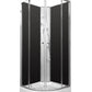 Shower Screen Cubicle Enclosure W/T Base Bathroom 1000x1000x2300mm Black Chrome 8227-3