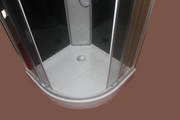 Shower Screen Cubicle Enclosure W/T Base Bathroom 800x800x2300mm Black Chrome 8225-3