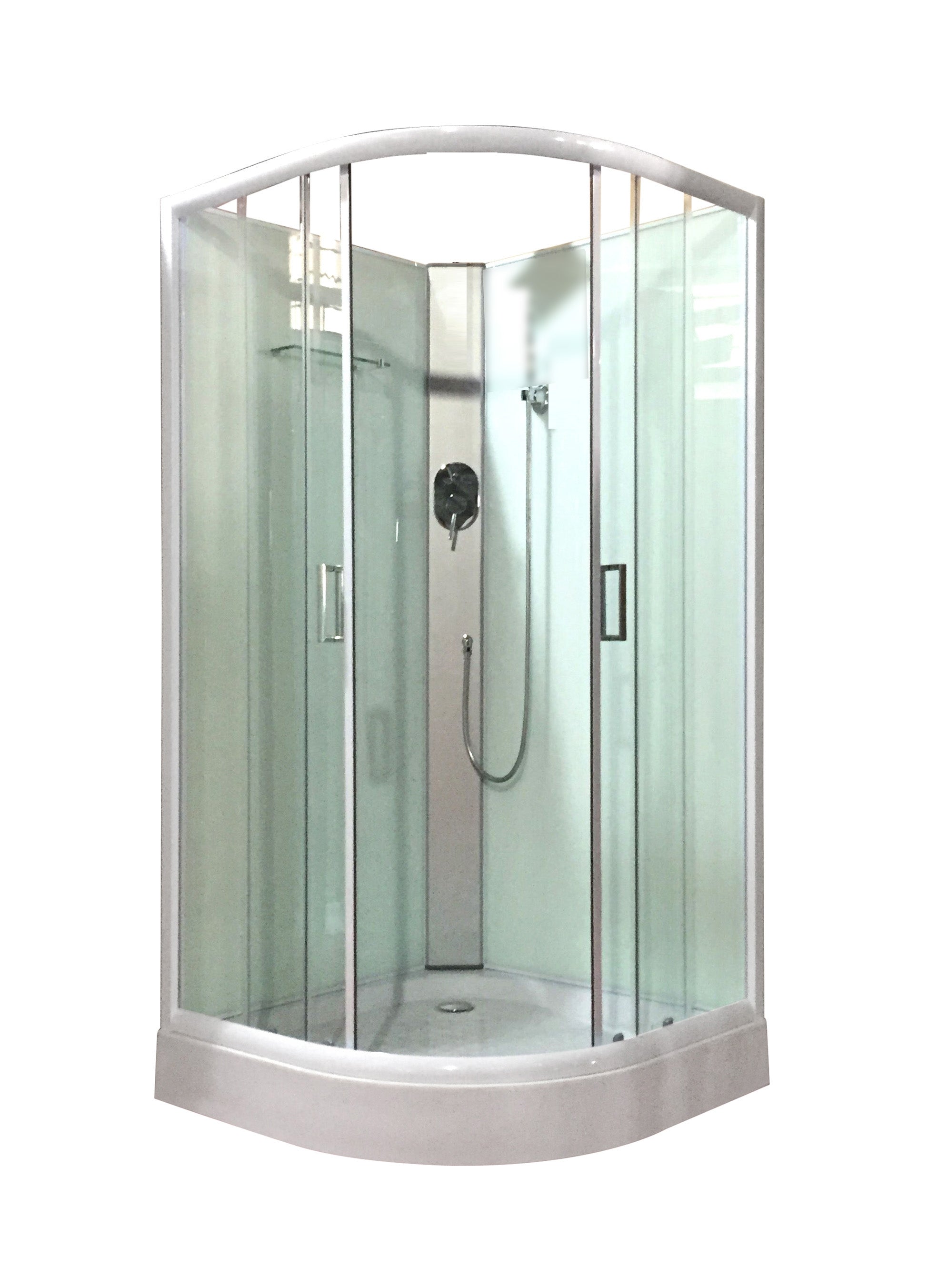 Shower Screen Cubicle Enclosure W/T Base Bathroom 900x900x2300mm White ...