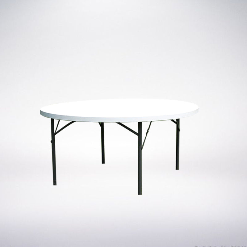 122cm Commercial Folding Round Table, 74.5cm High, White Granite