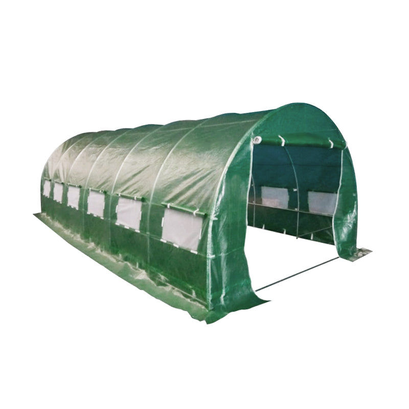 6m x 3m Heavy Duty 0.8x25mm Galvanised Frame Walk-in PE Polytunnel Greenhouse