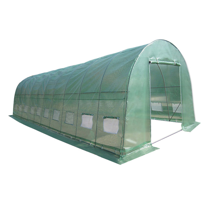 10m x 4m Heavy Duty 0.8x25mm Galvanised Frame Walk-in PE Polytunnel Greenhouse