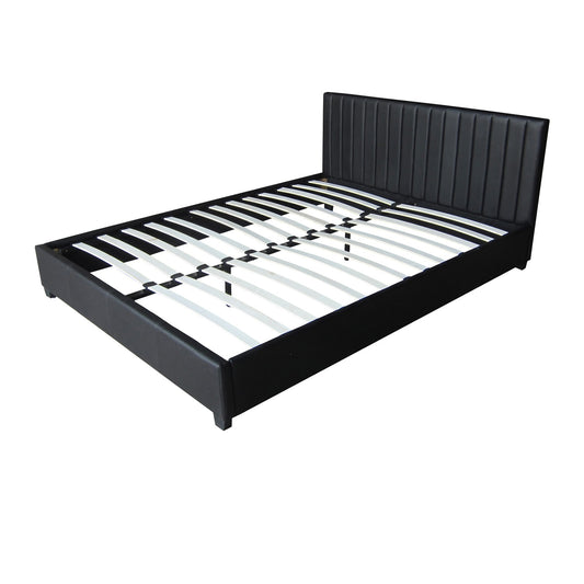 Deluxe Queen Bed Frame PU Leather Black LB12
